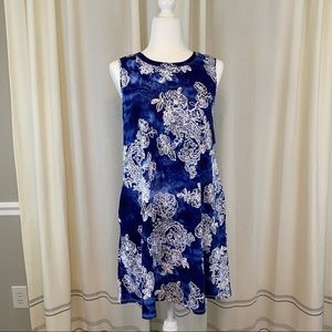 Apt 9 Royal blue floral dress with pockets
